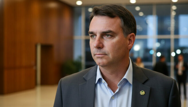 Flávio Bolsonaro defende o PIX e critica tarifa de 25% dos EUA em debate comercial